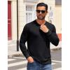 COOFANDY Mens Henley Shirts Long Sleeve T Shirts Casual Lightweight Fashion Button Pullover Tee Shirt(Black)