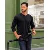 COOFANDY Mens Henley Shirts Long Sleeve T Shirts Casual Lightweight Fashion Button Pullover Tee Shirt(Black)