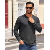 COOFANDY Mens Henley Shirts Long Sleeve T Shirts Casual Lightweight Fashion Button Pullover Tee Shirt(Dark Drey)