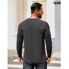 COOFANDY Mens Henley Shirts Long Sleeve T Shirts Casual Lightweight Fashion Button Pullover Tee Shirt(Dark Drey)