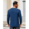 COOFANDY Mens Henley Shirts Long Sleeve T Shirts Casual Lightweight Fashion Button Pullover Tee Shirt(Deep Blue)