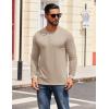 COOFANDY Mens Henley Shirts Long Sleeve T Shirts Casual Lightweight Fashion Button Pullover Tee Shirt(Khaki)