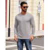 COOFANDY Mens Henley Shirts Long Sleeve T Shirts Casual Lightweight Fashion Button Pullover Tee Shirt(Light Grey)