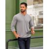 COOFANDY Mens Henley Shirts Long Sleeve T Shirts Casual Lightweight Fashion Button Pullover Tee Shirt(Light Grey)