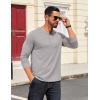 COOFANDY Mens Henley Shirts Long Sleeve T Shirts Casual Lightweight Fashion Button Pullover Tee Shirt(Light Grey)