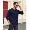 COOFANDY Mens Henley Shirts Long Sleeve T Shirts Casual Lightweight Fashion Button Pullover Tee Shirt(Navy Blue)