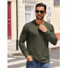 COOFANDY Mens Henley Shirts Long Sleeve T Shirts Casual Lightweight Fashion Button Pullover Tee Shirt(Olive Green)