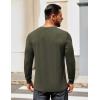 COOFANDY Mens Henley Shirts Long Sleeve T Shirts Casual Lightweight Fashion Button Pullover Tee Shirt(Olive Green)