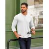 COOFANDY Mens Henley Shirts Long Sleeve T Shirts Casual Lightweight Fashion Button Pullover Tee Shirt(White)