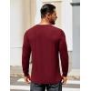 COOFANDY Mens Henley Shirts Long Sleeve T Shirts Casual Lightweight Fashion Button Pullover Tee Shirt(Wine Red)