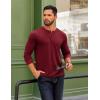 COOFANDY Mens Henley Shirts Long Sleeve T Shirts Casual Lightweight Fashion Button Pullover Tee Shirt(Wine Red)