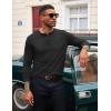 COOFANDY Men’s Henley Shirts Long Sleeve T-Shirt Lightweight Fashion Casual Pullover Tee Shirt(Black)