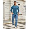 COOFANDY Men’s Henley Shirts Long Sleeve T-Shirt Lightweight Fashion Casual Pullover Tee Shirt(Blue)