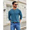 COOFANDY Men’s Henley Shirts Long Sleeve T-Shirt Lightweight Fashion Casual Pullover Tee Shirt(Blue)