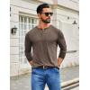 COOFANDY Men’s Henley Shirts Long Sleeve T-Shirt Lightweight Fashion Casual Pullover Tee Shirt(Brown)