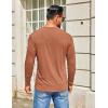 COOFANDY Men’s Henley Shirts Long Sleeve T-Shirt Lightweight Fashion Casual Pullover Tee Shirt(Caramel)