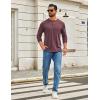 COOFANDY Men’s Henley Shirts Long Sleeve T-Shirt Lightweight Fashion Casual Pullover Tee Shirt(Dark Red)