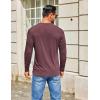 COOFANDY Men’s Henley Shirts Long Sleeve T-Shirt Lightweight Fashion Casual Pullover Tee Shirt(Dark Red)