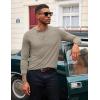 COOFANDY Men’s Henley Shirts Long Sleeve T-Shirt Lightweight Fashion Casual Pullover Tee Shirt(Deep Khaki)