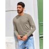 COOFANDY Men’s Henley Shirts Long Sleeve T-Shirt Lightweight Fashion Casual Pullover Tee Shirt(Deep Khaki)
