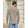 COOFANDY Men’s Henley Shirts Long Sleeve T-Shirt Lightweight Fashion Casual Pullover Tee Shirt(Deep Khaki)