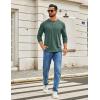 COOFANDY Men’s Henley Shirts Long Sleeve T-Shirt Lightweight Fashion Casual Pullover Tee Shirt(Green)