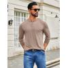 COOFANDY Men’s Henley Shirts Long Sleeve T-Shirt Lightweight Fashion Casual Pullover Tee Shirt(Khaki)