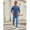 COOFANDY Men’s Henley Shirts Long Sleeve T-Shirt Lightweight Fashion Casual Pullover Tee Shirt(Navy)