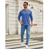 COOFANDY Men’s Henley Shirts Long Sleeve T-Shirt Lightweight Fashion Casual Pullover Tee Shirt(Royal Blue)