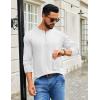 COOFANDY Men’s Henley Shirts Long Sleeve T-Shirt Lightweight Fashion Casual Pullover Tee Shirt(White)