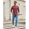 COOFANDY Men’s Henley Shirts Long Sleeve T-Shirt Lightweight Fashion Casual Pullover Tee Shirt(Wine Red)