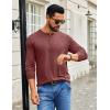 COOFANDY Men’s Henley Shirts Long Sleeve T-Shirt Lightweight Fashion Casual Pullover Tee Shirt(Wine Red)