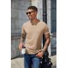 COOFANDY Men’s Henley Shirts Short Sleeve Casual Basic Henley Tee Summer Button Lightweight Stretch T Shirts(Apricot)