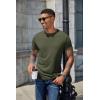COOFANDY Men’s Henley Shirts Short Sleeve Casual Basic Henley Tee Summer Button Lightweight Stretch T Shirts(Army Green)