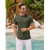 COOFANDY Men’s Henley Shirts Short Sleeve Casual Basic Henley Tee Summer Button Lightweight Stretch T Shirts(Army Green)