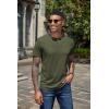 COOFANDY Men’s Henley Shirts Short Sleeve Casual Basic Henley Tee Summer Button Lightweight Stretch T Shirts(Army Green)