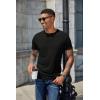 COOFANDY Men’s Henley Shirts Short Sleeve Casual Basic Henley Tee Summer Button Lightweight Stretch T Shirts(Black)