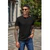 COOFANDY Men’s Henley Shirts Short Sleeve Casual Basic Henley Tee Summer Button Lightweight Stretch T Shirts(Black)