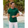 COOFANDY Men’s Henley Shirts Short Sleeve Casual Basic Henley Tee Summer Button Lightweight Stretch T Shirts(Dark Green)