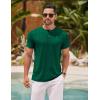 COOFANDY Men’s Henley Shirts Short Sleeve Casual Basic Henley Tee Summer Button Lightweight Stretch T Shirts(Dark Green)