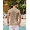 COOFANDY Men’s Henley Shirts Short Sleeve Casual Basic Henley Tee Summer Button Lightweight Stretch T Shirts(Khaki)