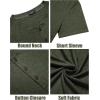 COOFANDY Men’s Henley Shirts Short Sleeve Casual Basic Tee Summer Button Henley Soild T Shirts(Army Green)