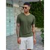 COOFANDY Men’s Henley Shirts Short Sleeve Casual Basic Tee Summer Button Henley Soild T Shirts(Army Green)