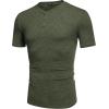 COOFANDY Men’s Henley Shirts Short Sleeve Casual Basic Tee Summer Button Henley Soild T Shirts(Army Green)