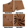 COOFANDY Men’s Henley Shirts Short Sleeve Casual Basic Tee Summer Button Henley Soild T Shirts(Caramel)