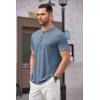 COOFANDY Men’s Henley Shirts Short Sleeve Casual Basic Tee Summer Button Henley Soild T Shirts(Dark Blue)