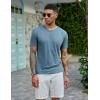 COOFANDY Men’s Henley Shirts Short Sleeve Casual Basic Tee Summer Button Henley Soild T Shirts(Dark Blue)