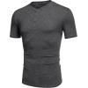 COOFANDY Men’s Henley Shirts Short Sleeve Casual Basic Tee Summer Button Henley Soild T Shirts(Dark Grey)