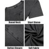 COOFANDY Men’s Henley Shirts Short Sleeve Casual Basic Tee Summer Button Henley Soild T Shirts(Dark Grey)