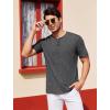 COOFANDY Men’s Henley Shirts Short Sleeve Casual Basic Tee Summer Button Henley Soild T Shirts(Dark Grey)